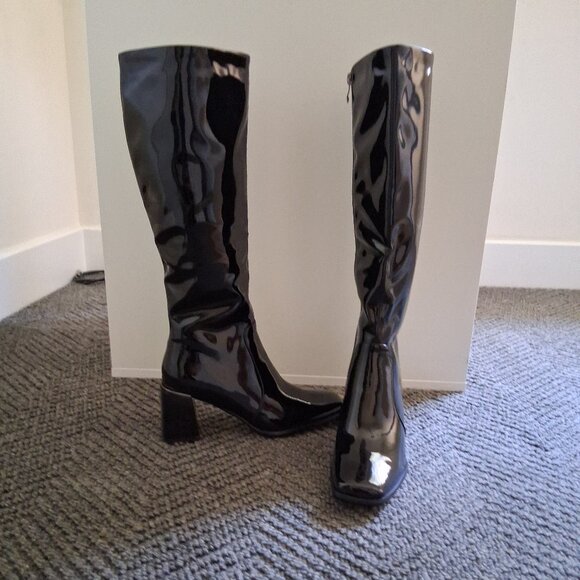 New Feetquake Tall High Patent Leather Boots - Picture 3 of 11